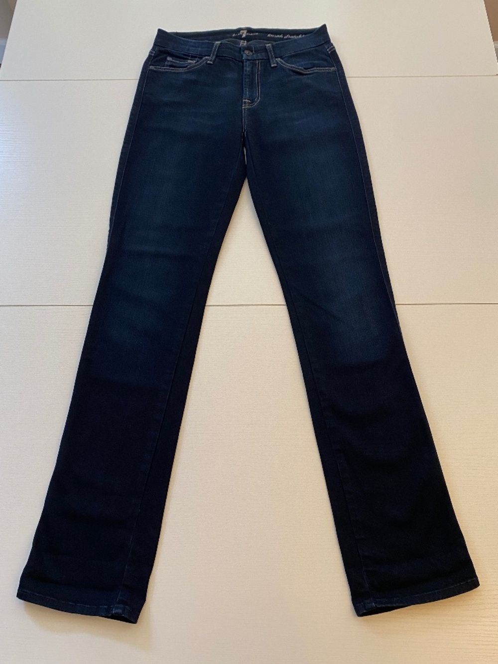 7 For All Mankind Karah Straight Leg Jeans Dark Wash - Size 28